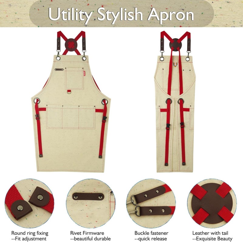 Stenffy Store Kids Art Aprons for Painting, Gardening, Cooking, Multiple Pockets, Kids Smock for Boys & Girls, Waterproof (Age6-12) - Image 3